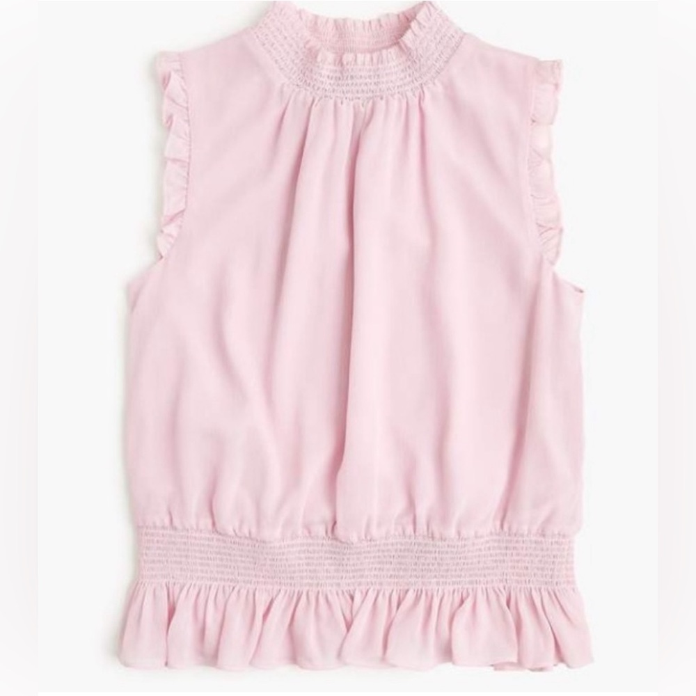 NWT J. Crew mock neck sleeveless pink top